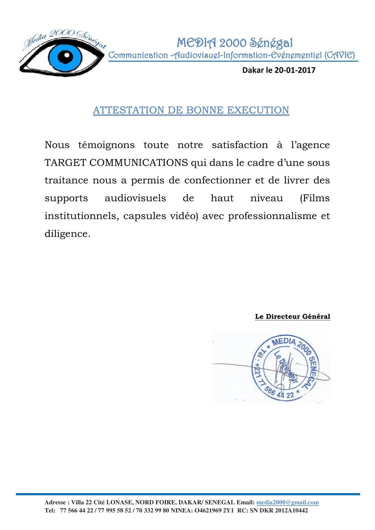 Attestation Media 2000